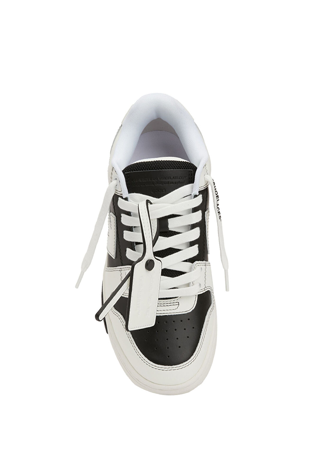 Off-White Siyah Beyaz Kadın Deri Sneaker görsel 4