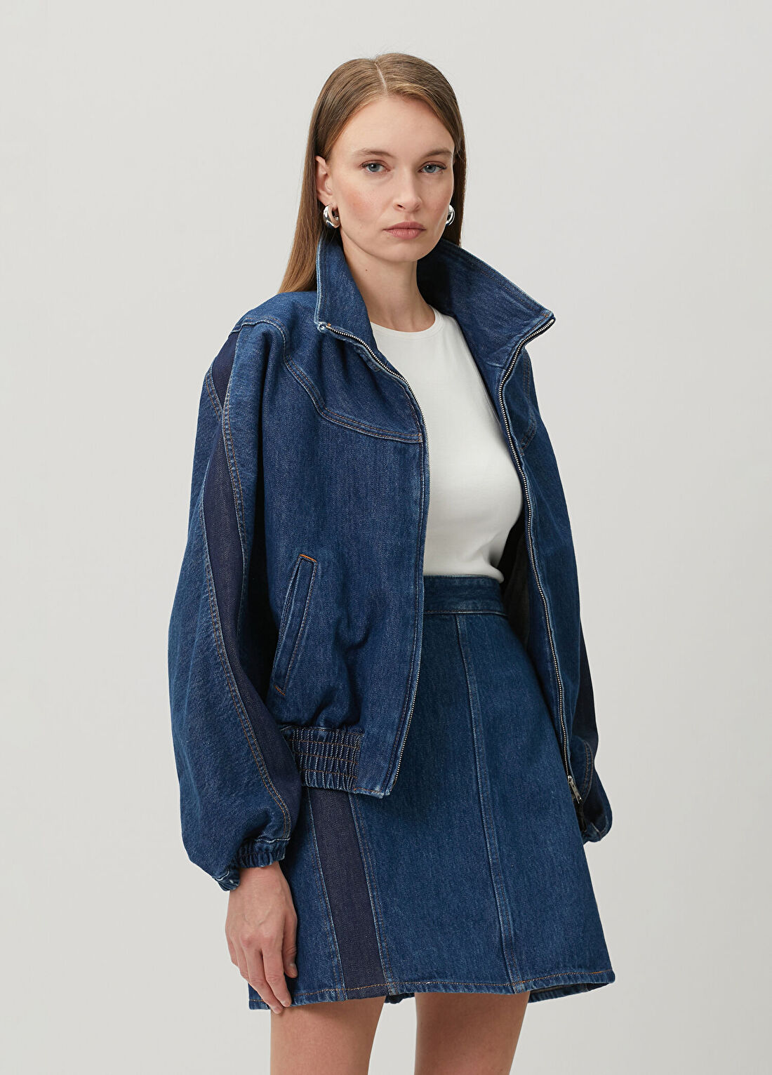 Givenchy Mavi Denim Bomber Ceket