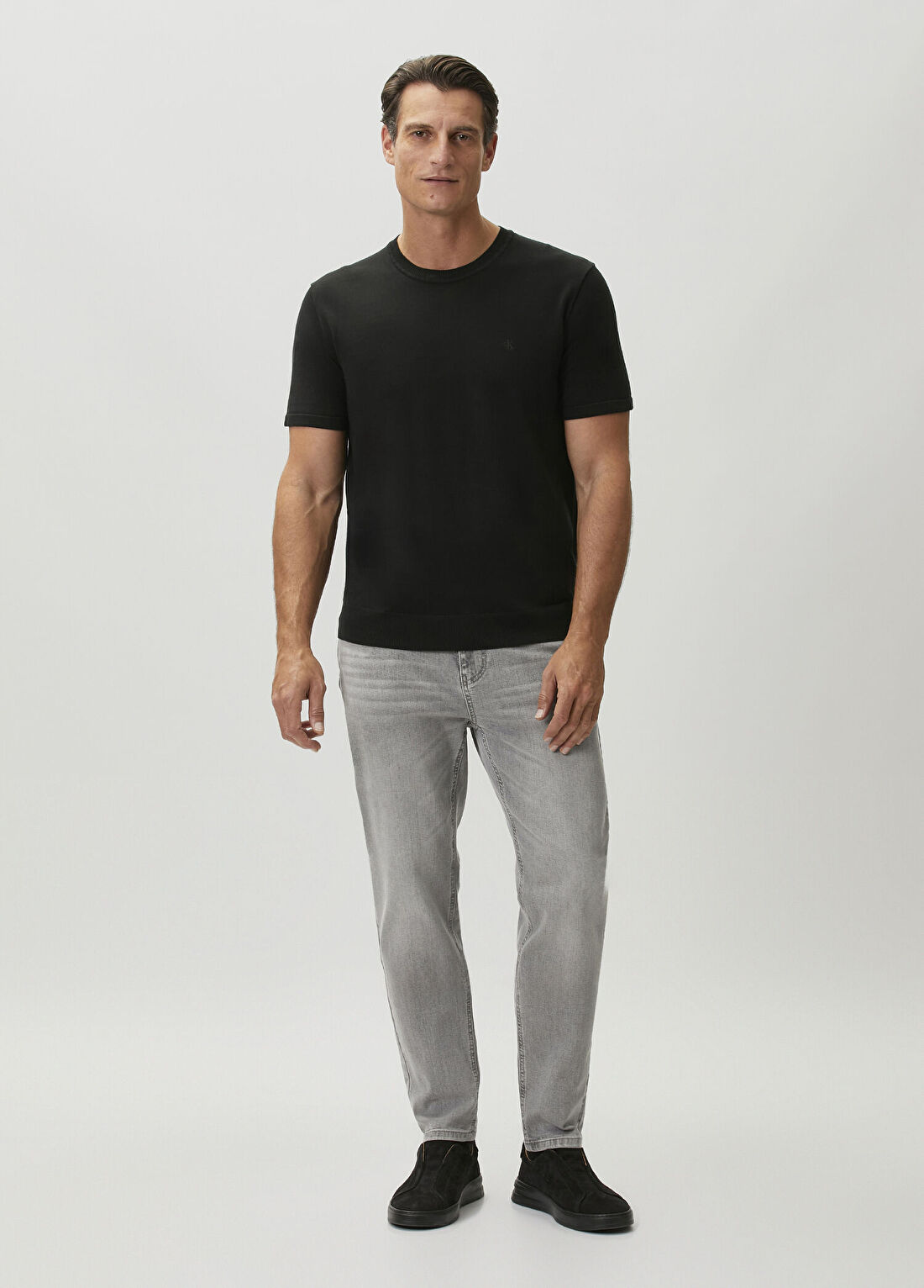 Calvin Klein Supima Siyah Triko görsel 2