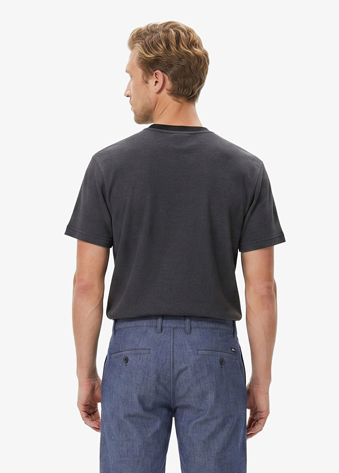Lacoste Siyah Relaxed Fit Bisiklet Yaka Kısa Kollu Erkek T-Shirt görsel 3