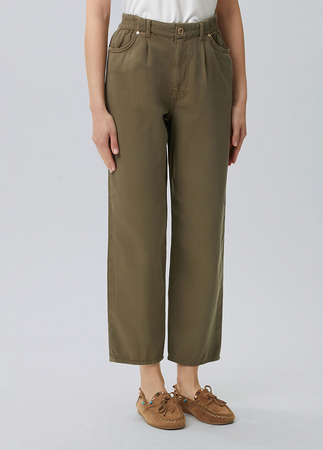 Network Haki Desenli Casual Pantolon görsel 3