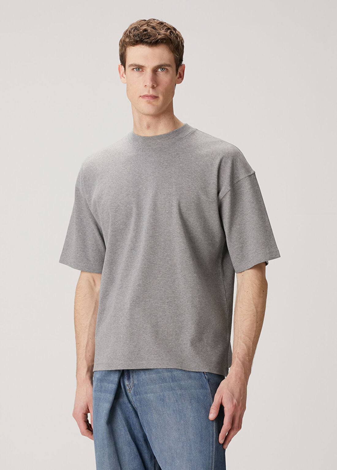 Darkpark Koyu Gri Basic T-shirt görsel 3