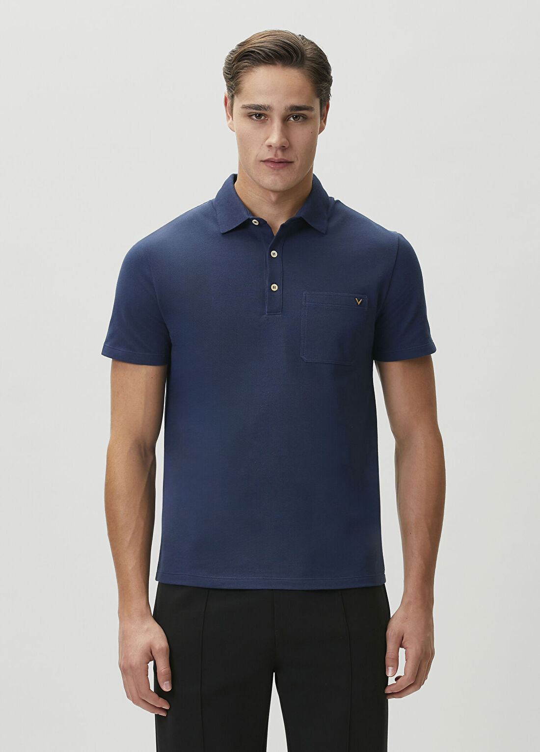Valentino Lacivert Polo Yaka T-shirt