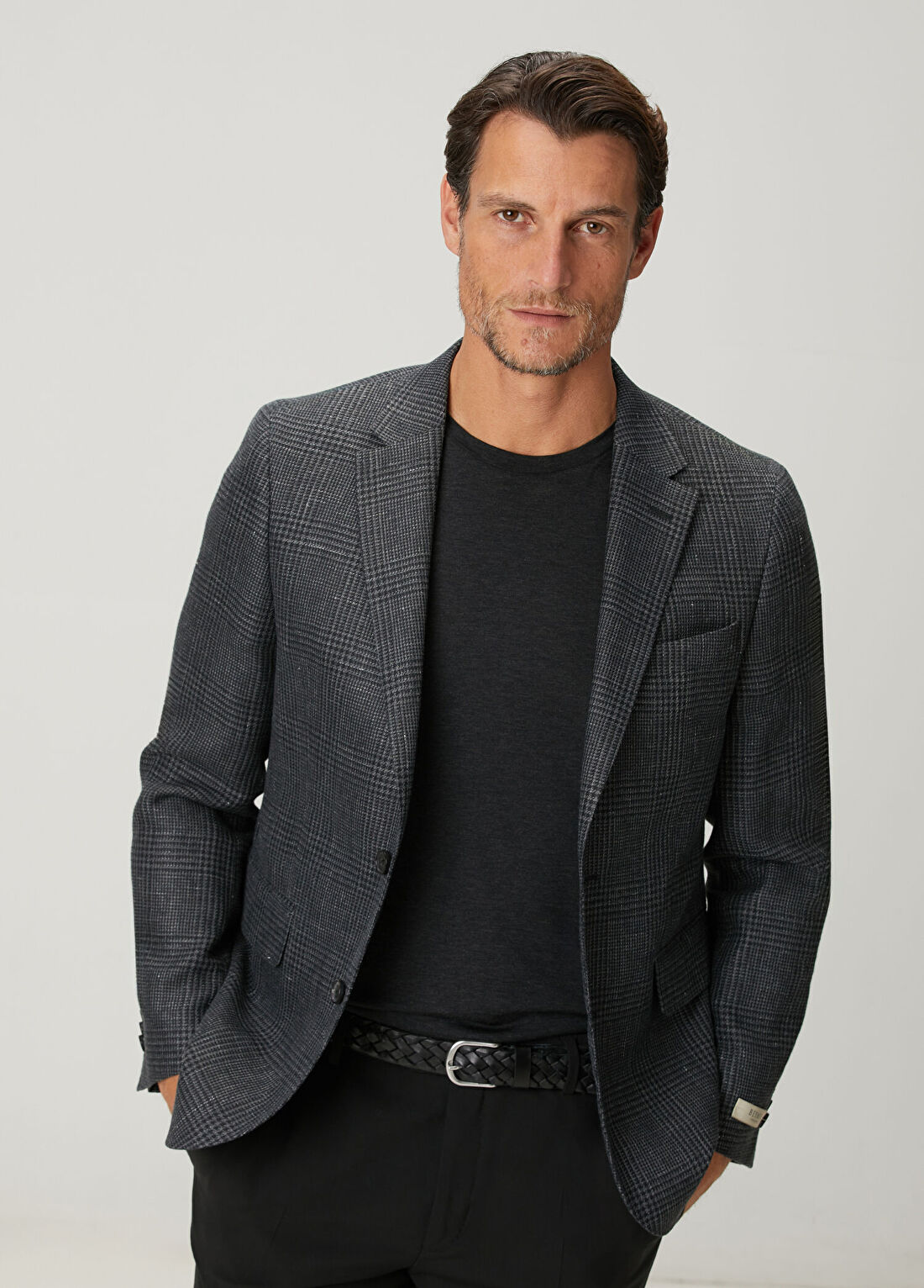 Beymen Collection Drop 7 Antrasit Ekose Desenli Keten Ceket