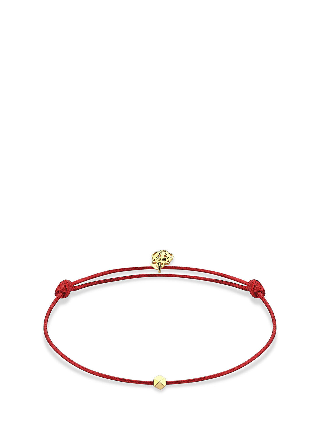Les Tigres Kaplan Charm Kırmızı 14 Ayar Altın Unisex İp Bileklik