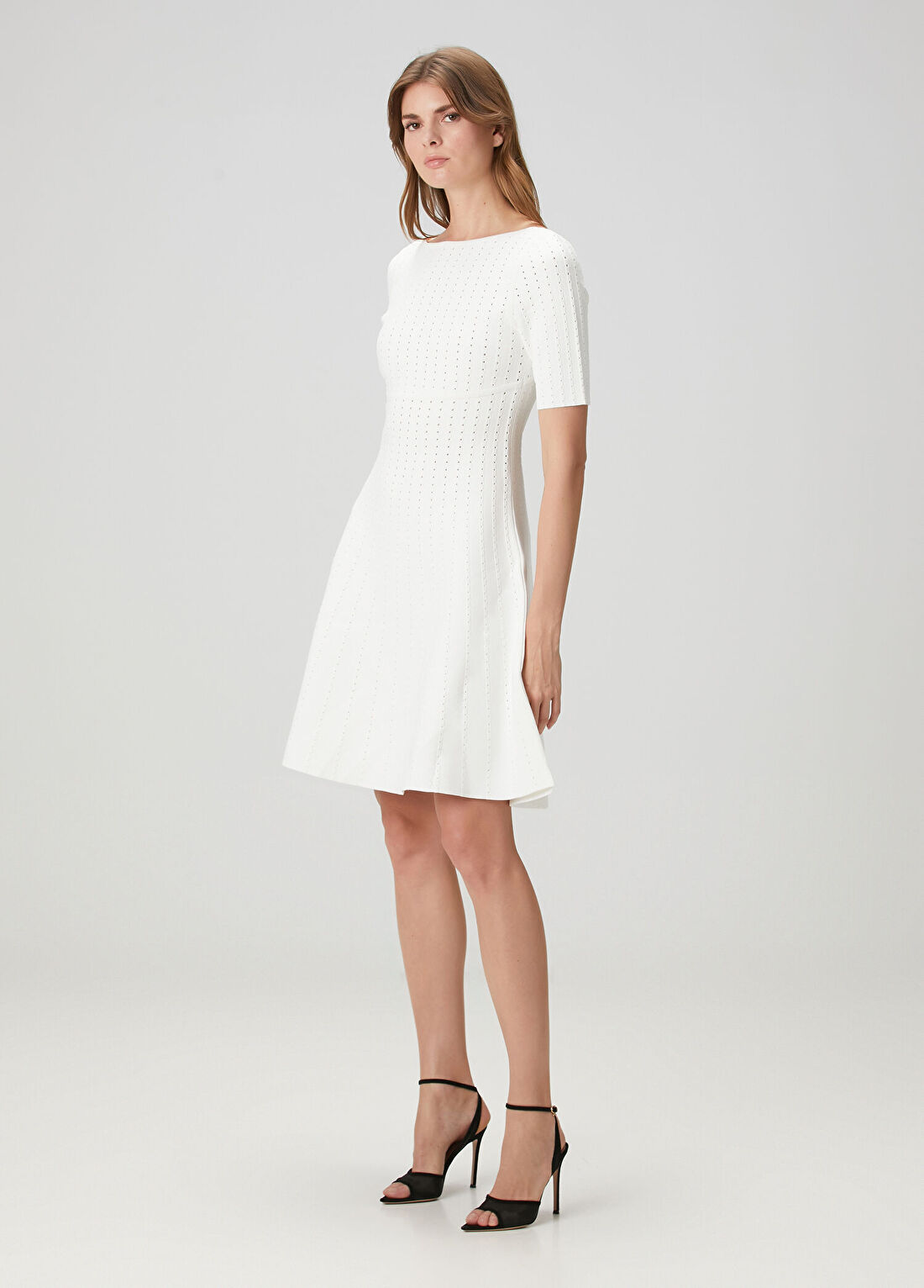 Herve Leger Donna Beyaz Mini Elbise