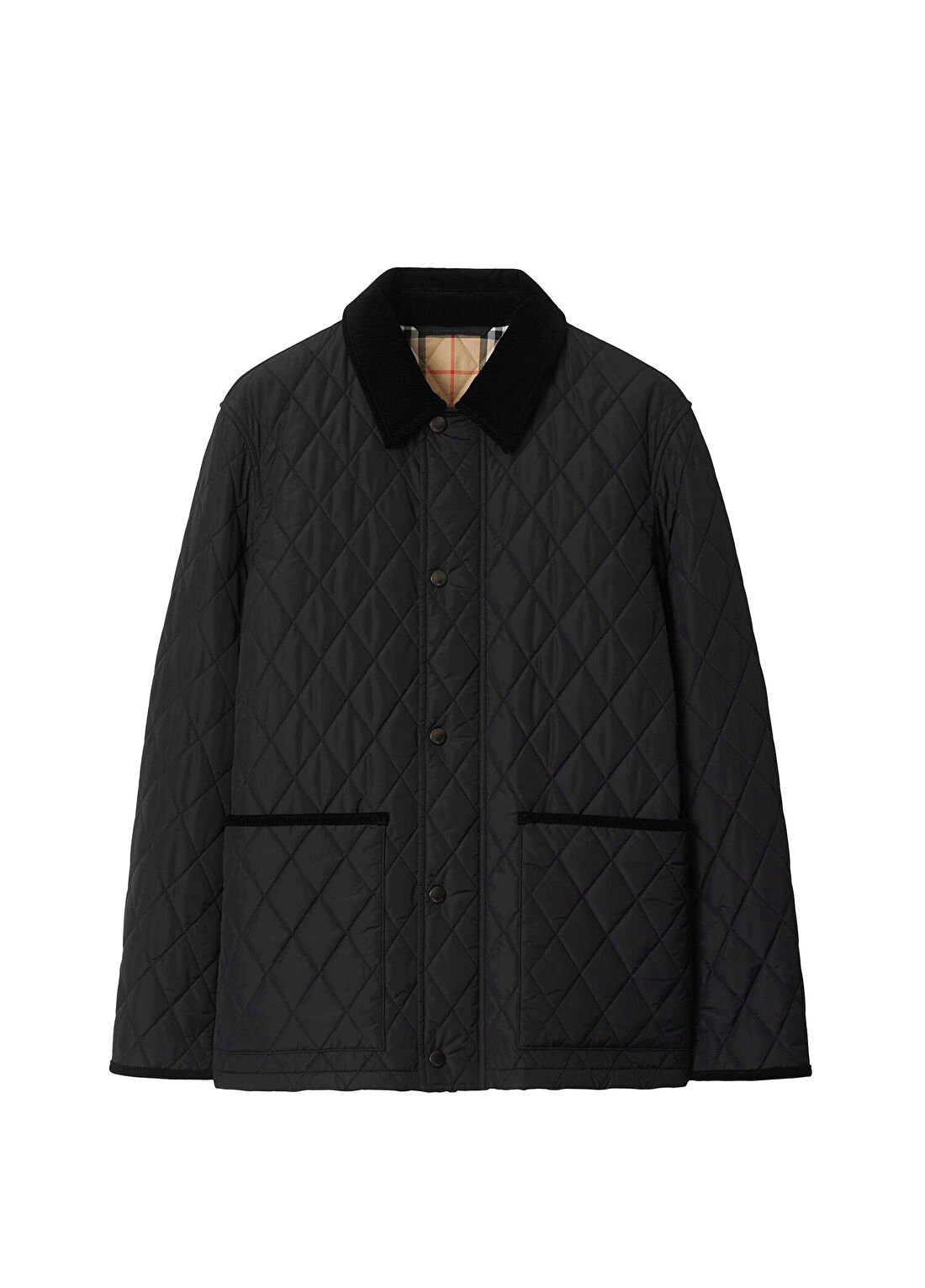 Burberry Haddington Quilted Barn Siyah Naylon Kapitone Erkek Mont