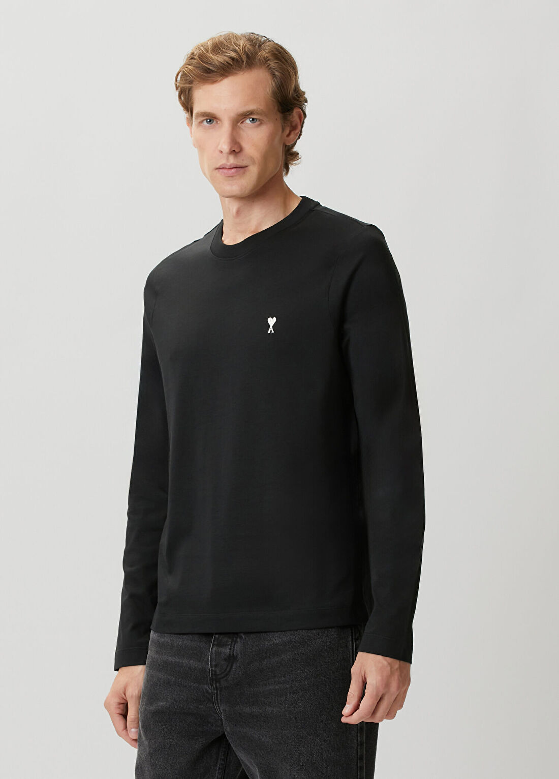 Ami Paris Siyah Uzun Kollu T-shirt görsel 3