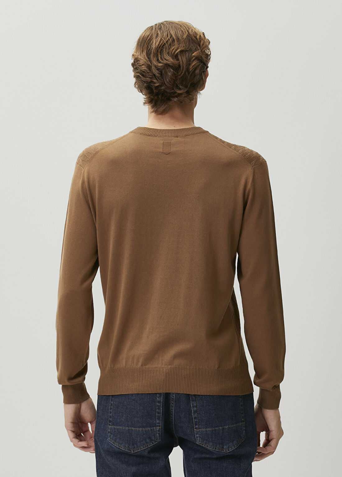 Canali Camel Jakarlı Kazak görsel 4