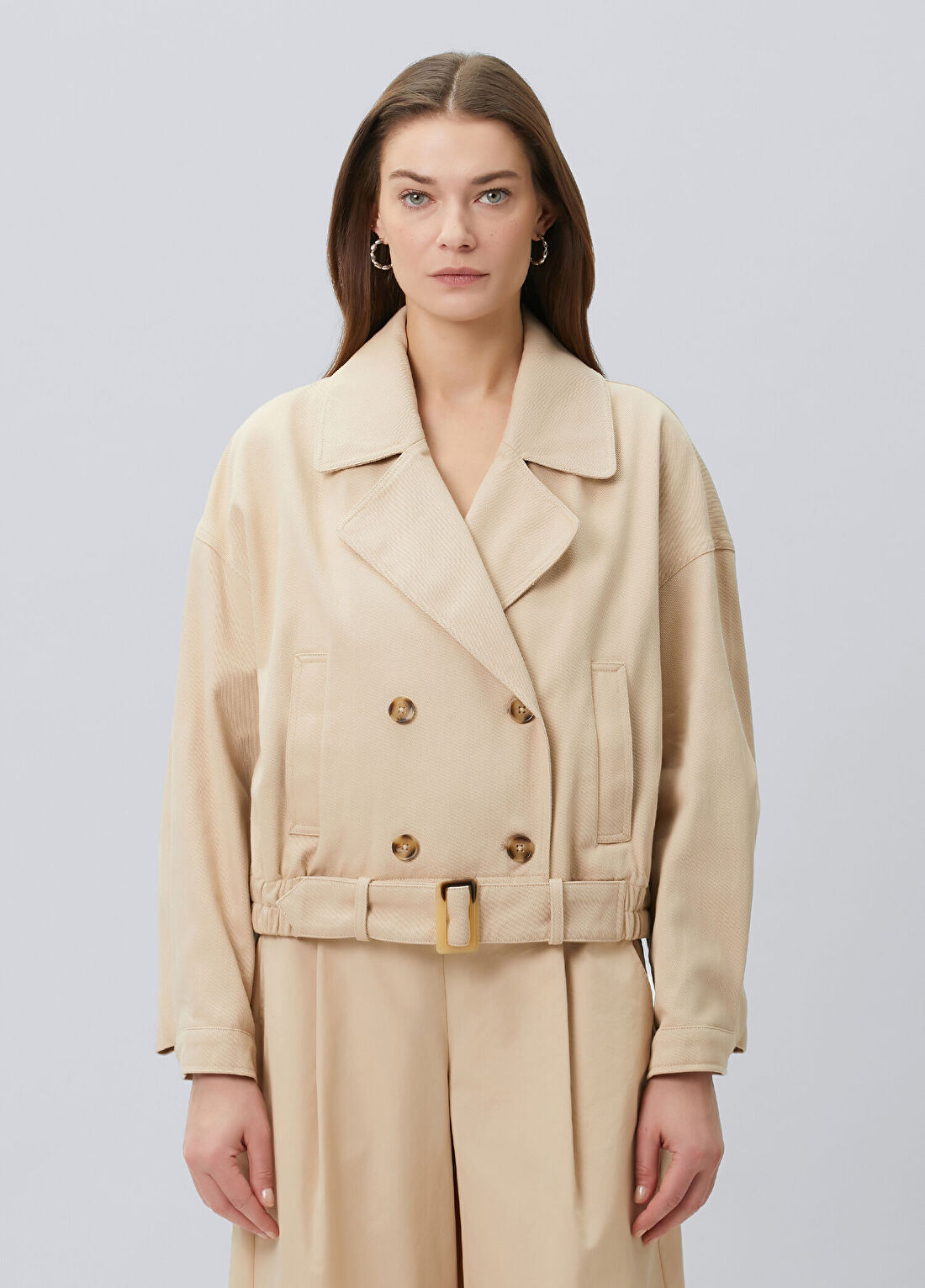 Beymen Collection Bej Kemerli Bomber Mont görsel 4