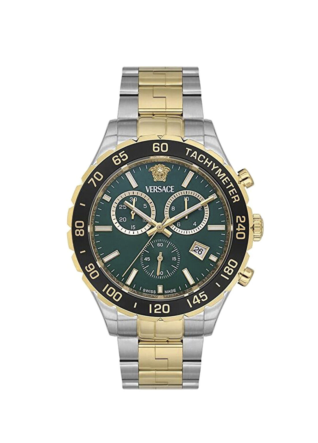 Versace VRSCVEPCA0524 Altın Rengi Metalik Gri Çelik Erkek Kol Saati