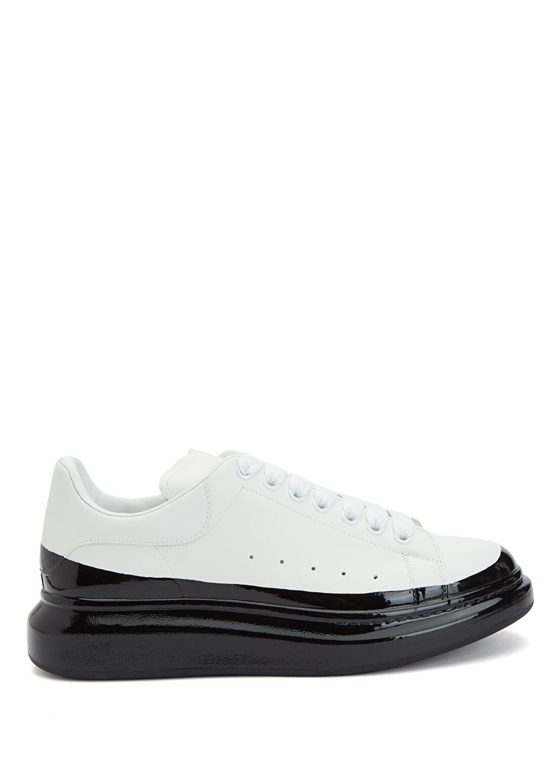 McQueen Oversized Siyah Beyaz Erkek Deri Sneaker