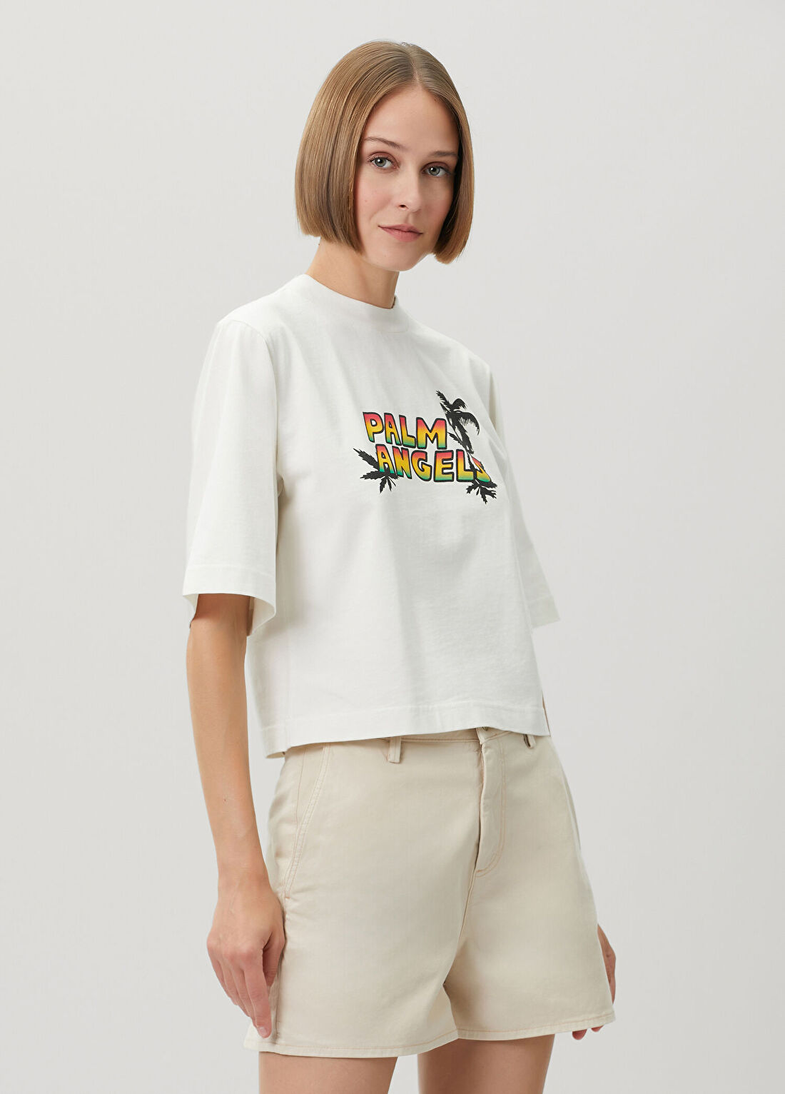Palm Angels Sunset Graphic Boxy Beyaz T-shirt