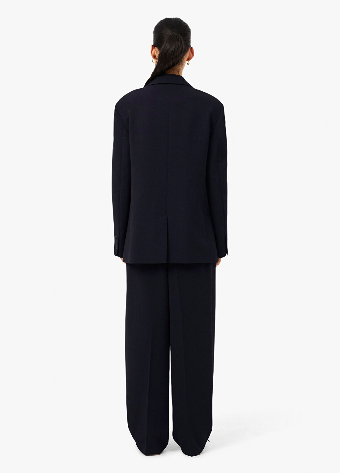 Lacoste Lacivert Oversize Fit Geniş Paça Kadın Pantolon görsel 4