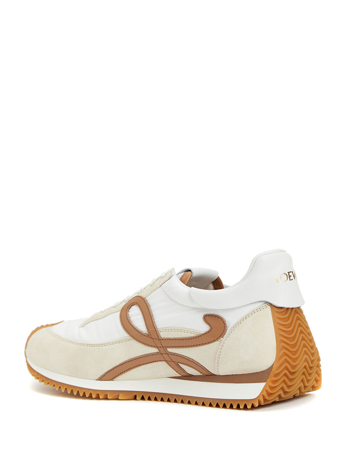 Loewe Flow Runner 2 Kahverengi Beyaz Kadın Deri Sneaker görsel 3