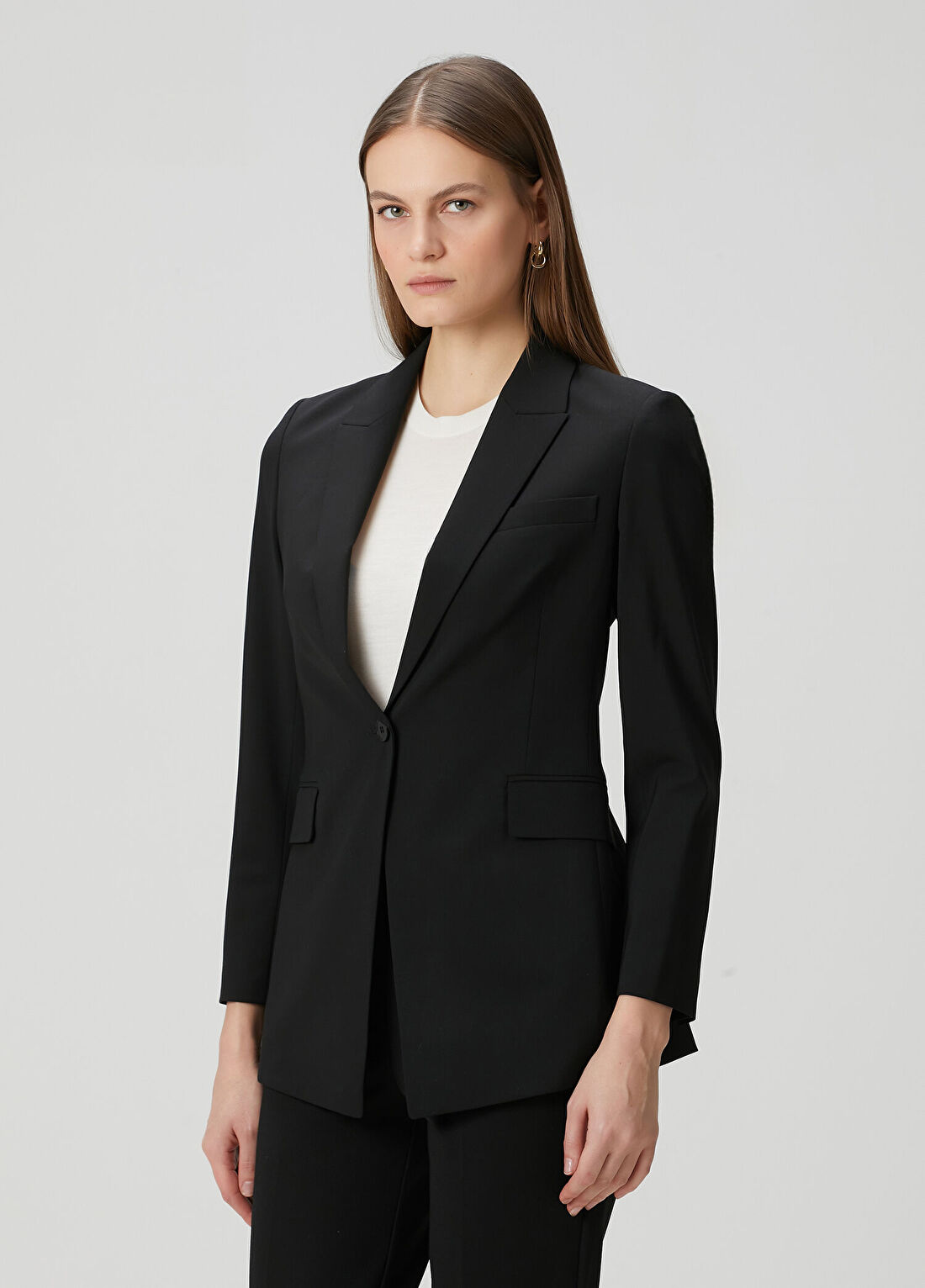 Theory Etienette Siyah Yün Blazer görsel 3