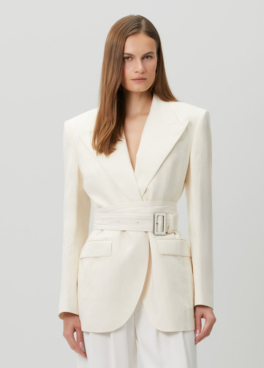 Dolce&Gabbana Ekru Kemerli Ceket