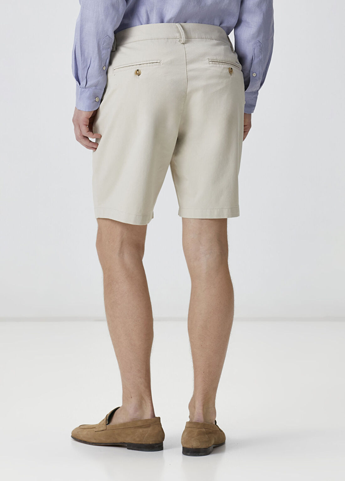 Network Slim Fit Taş Parça Boya Diyagonal Chino Şort görsel 3