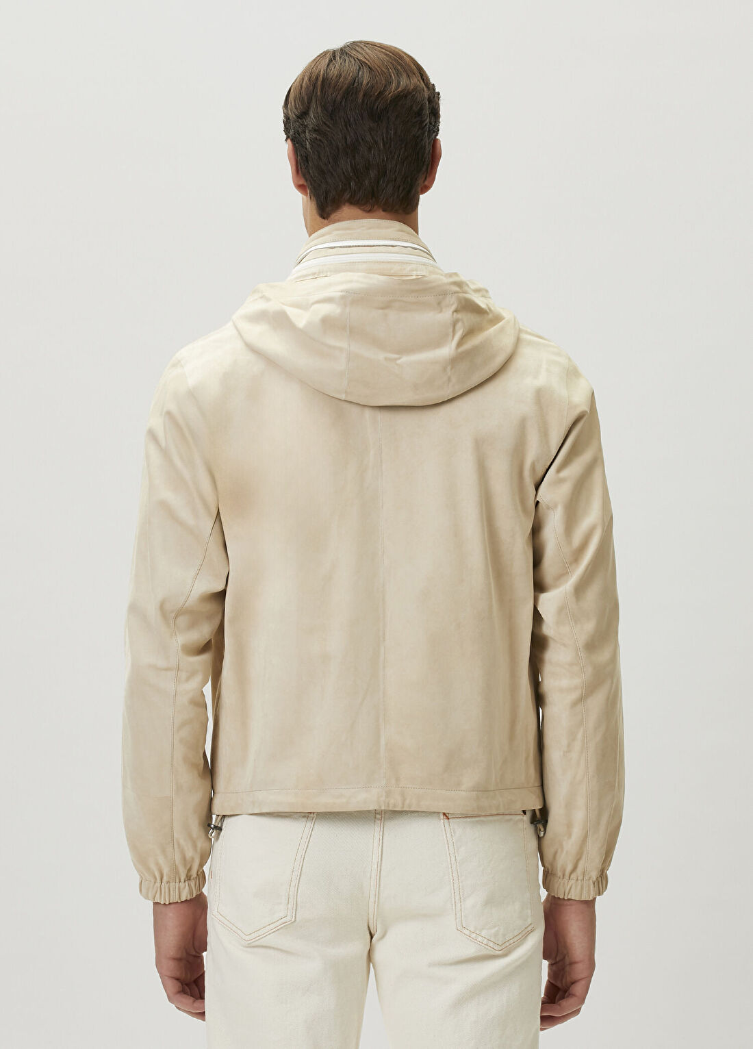 Tom Ford Bej Kapüşonlu Süet Sweatshirt görsel 4