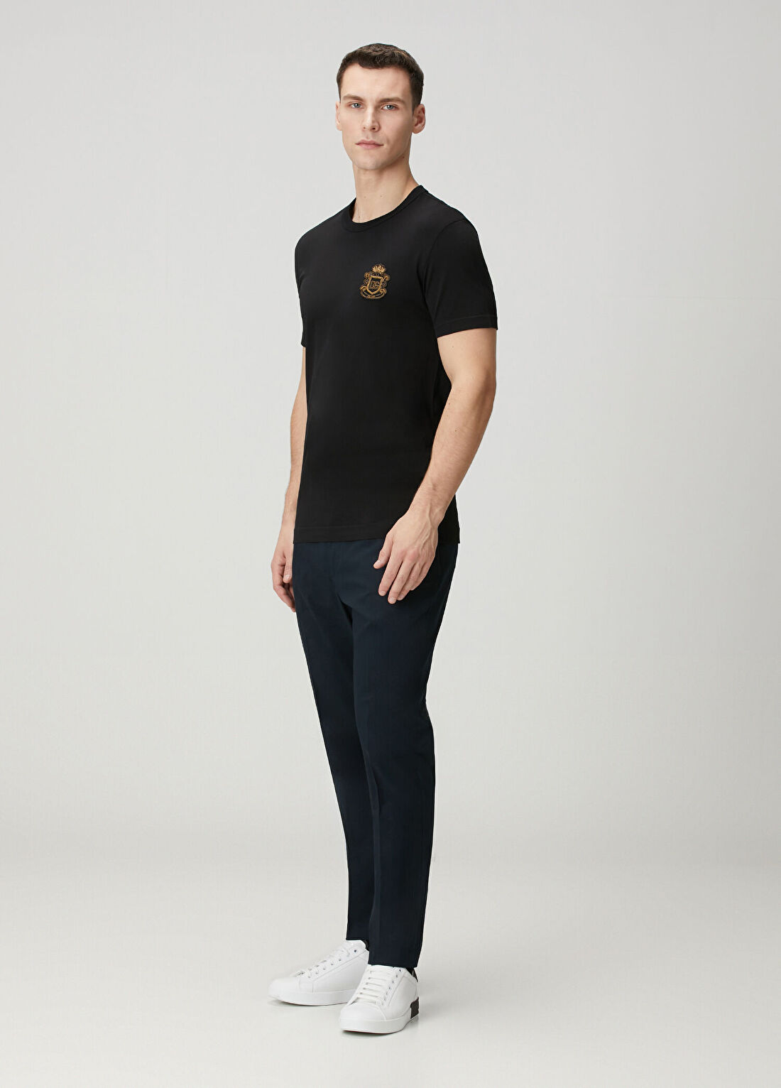 Dolce&Gabbana Siyah Logo Patchli T-shirt görsel 2