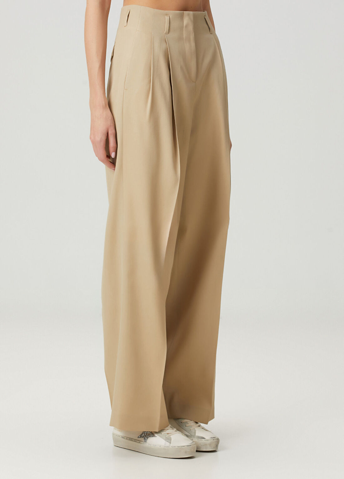 Golden Goose Kum Wide Leg Yün Gabardin Pantolon görsel 3