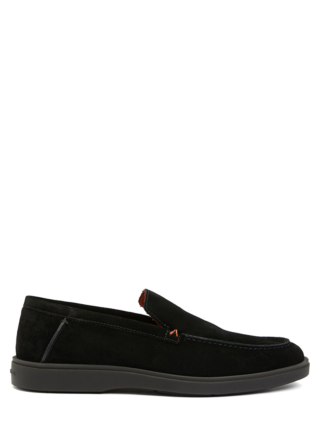 Santoni Siyah Erkek Süet Loafer