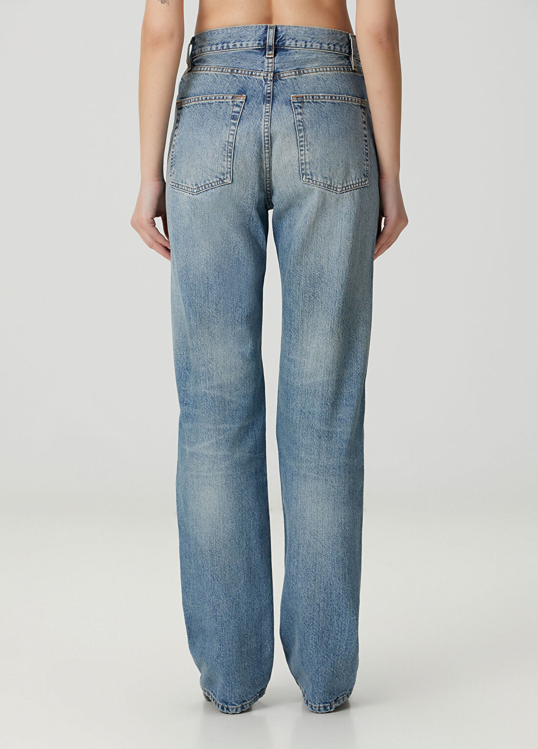 Frame Denim The Stack Mavi Jean Pantolon görsel 4