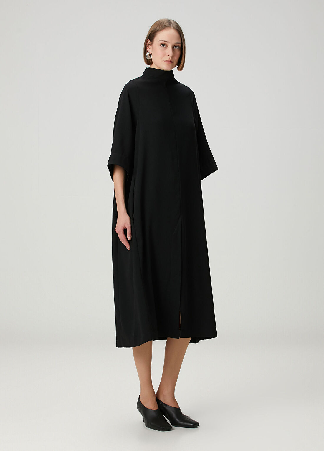 Studio Cut Siyah Midi Oversize Elbise görsel 2