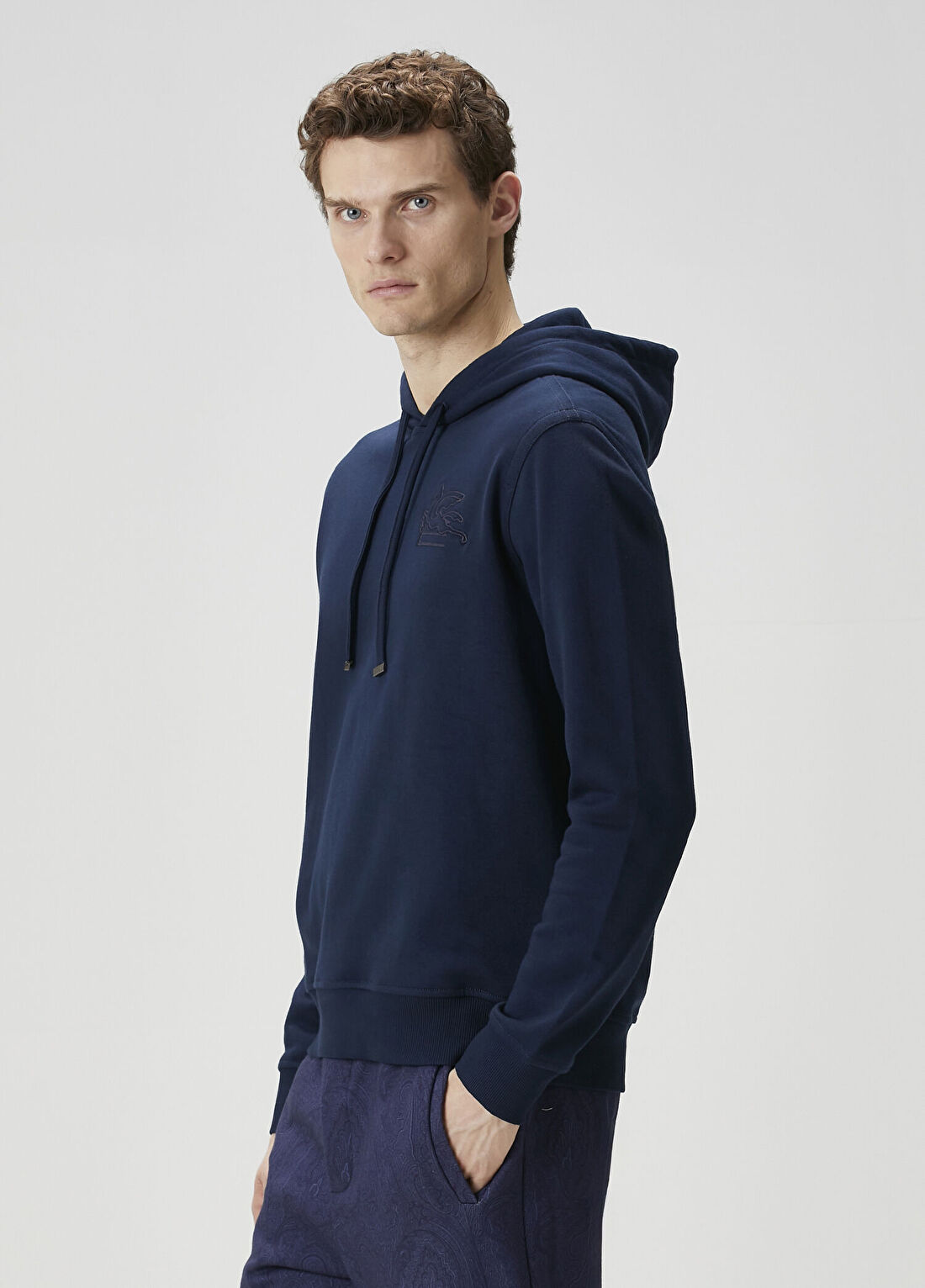 Etro Lacivert Kapüşonlu Sweatshirt görsel 3