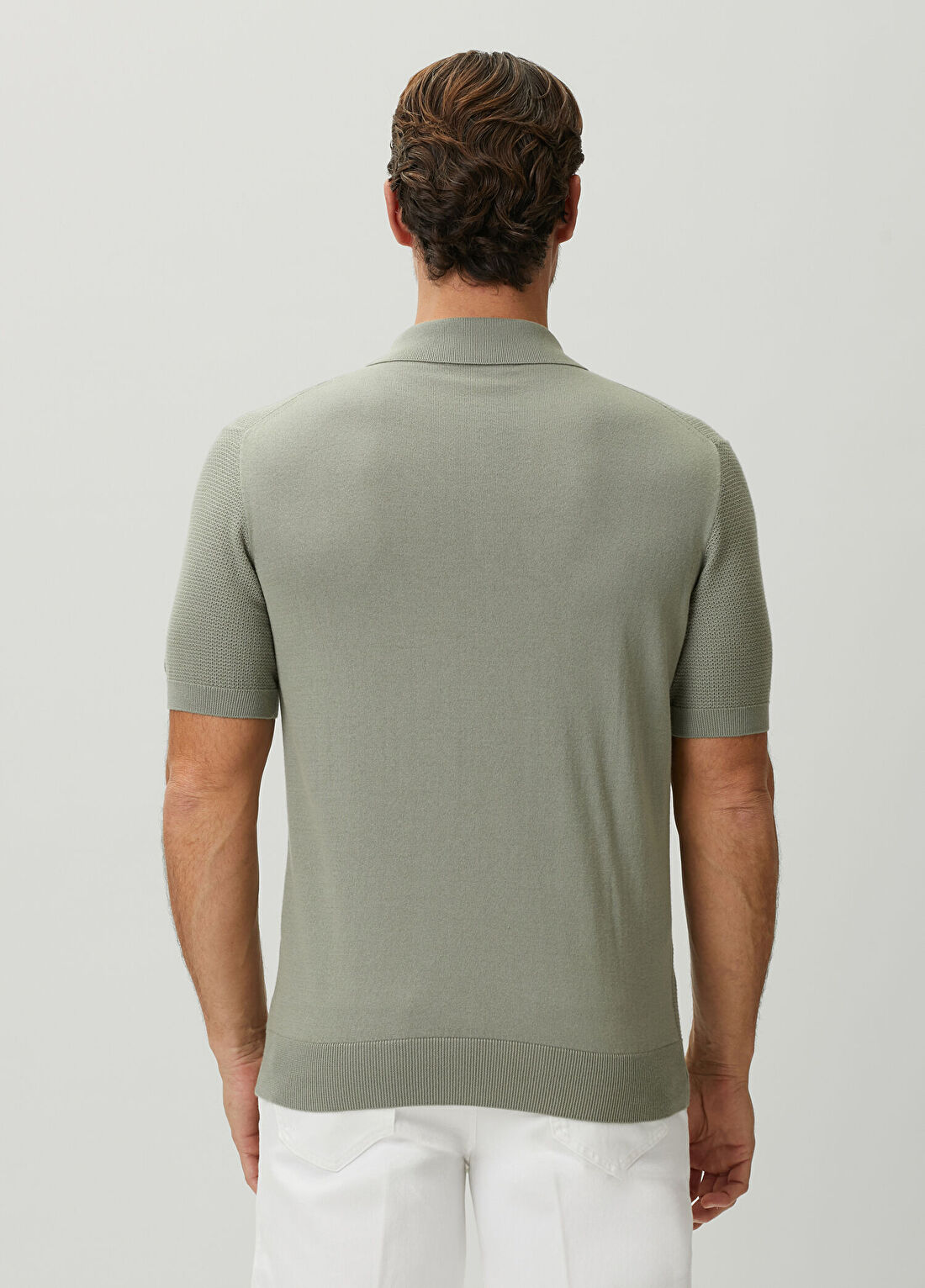 Corneliani Yeşil Polo Yaka Kısa Kollu Triko görsel 4