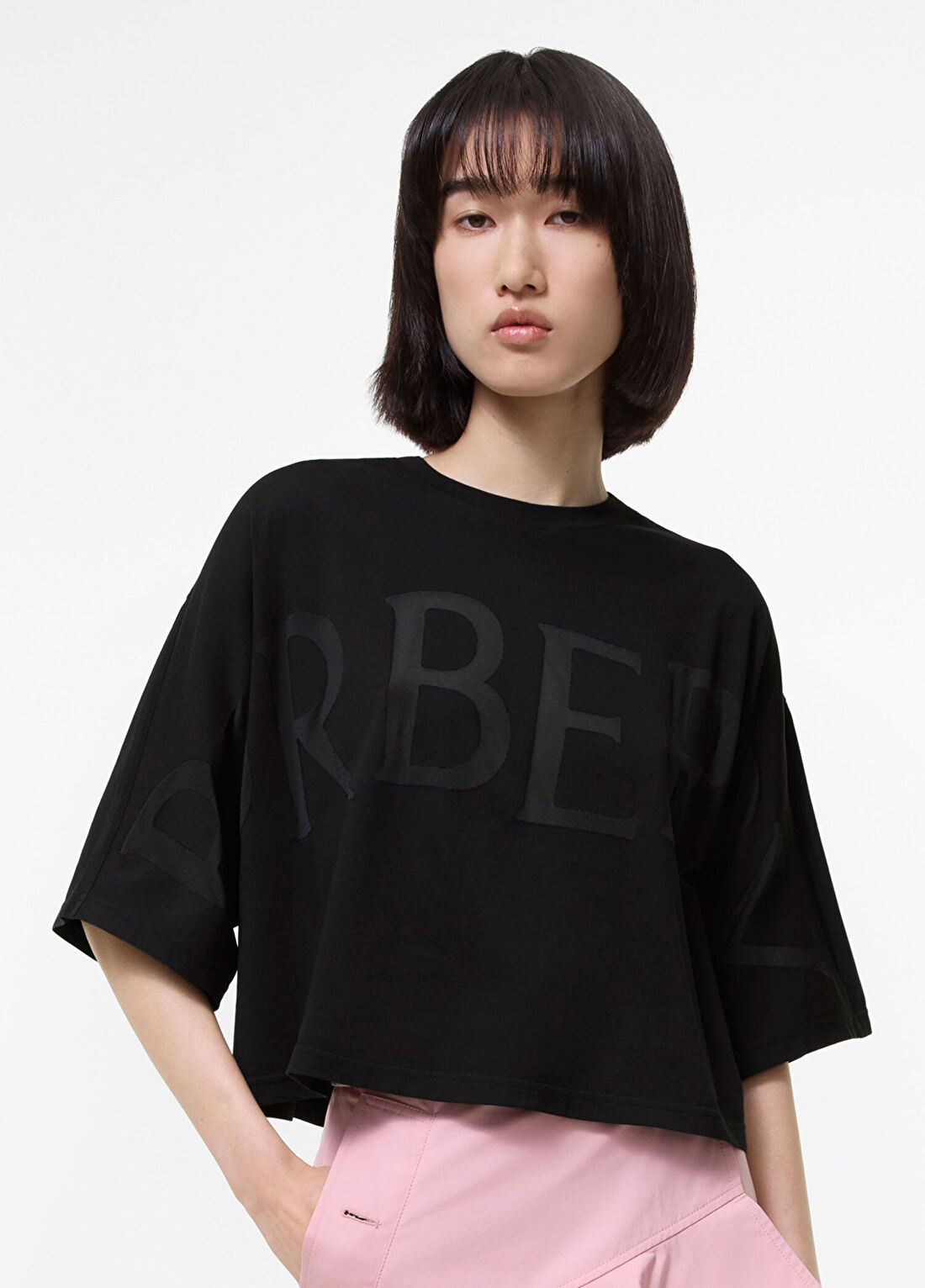 Burberry Carys Siyah Kısa Kollu Kadın T-Shirt görsel 2