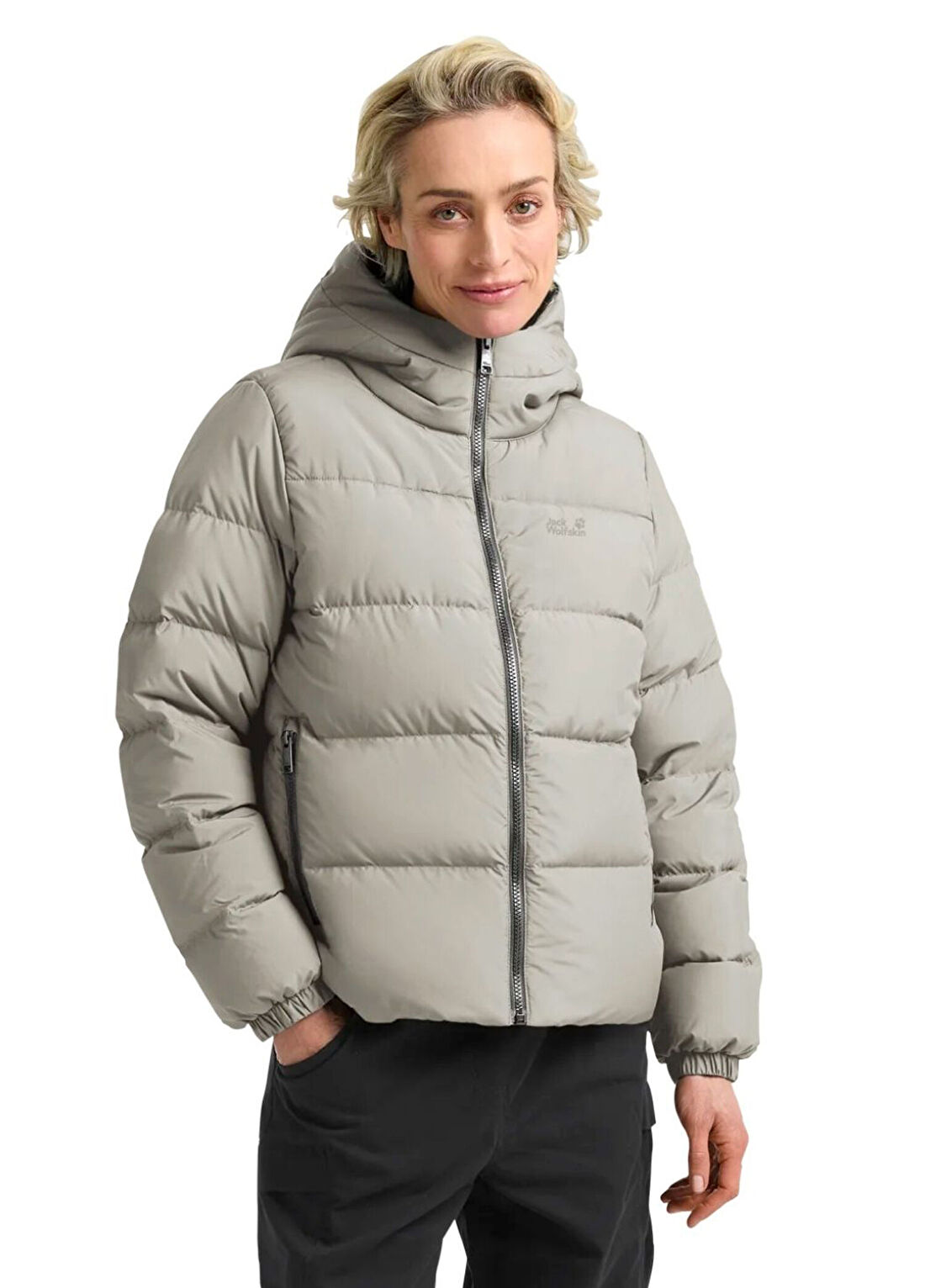 Jack Wolfskin Frozen Palace Rds Bej Kapüşonlu Kadın Outdoor Mont