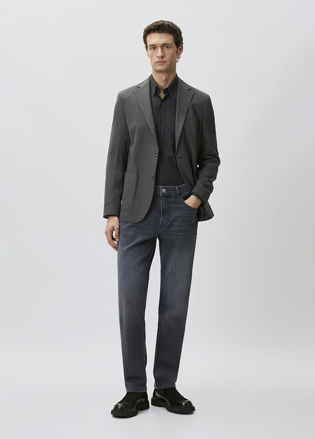 Network Cashmere Touch Gri Denim Pantolon