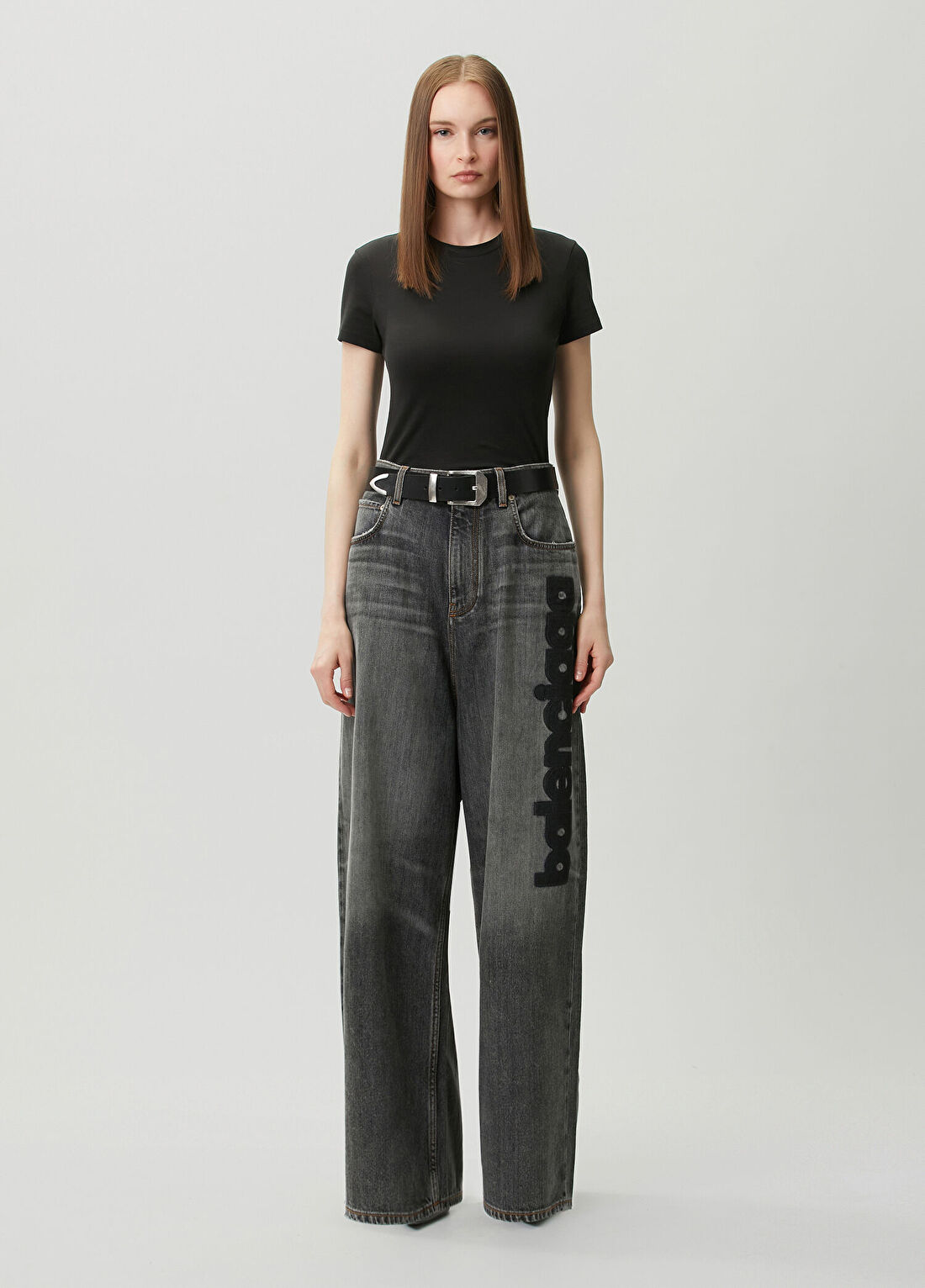 Balenciaga Koyu Gri Baggy Jean Pantolon