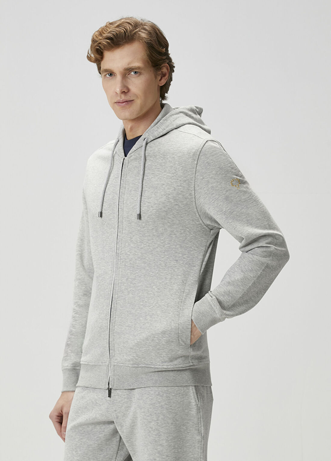 Pal Zileri Gri Kapüşonlu Sweatshirt