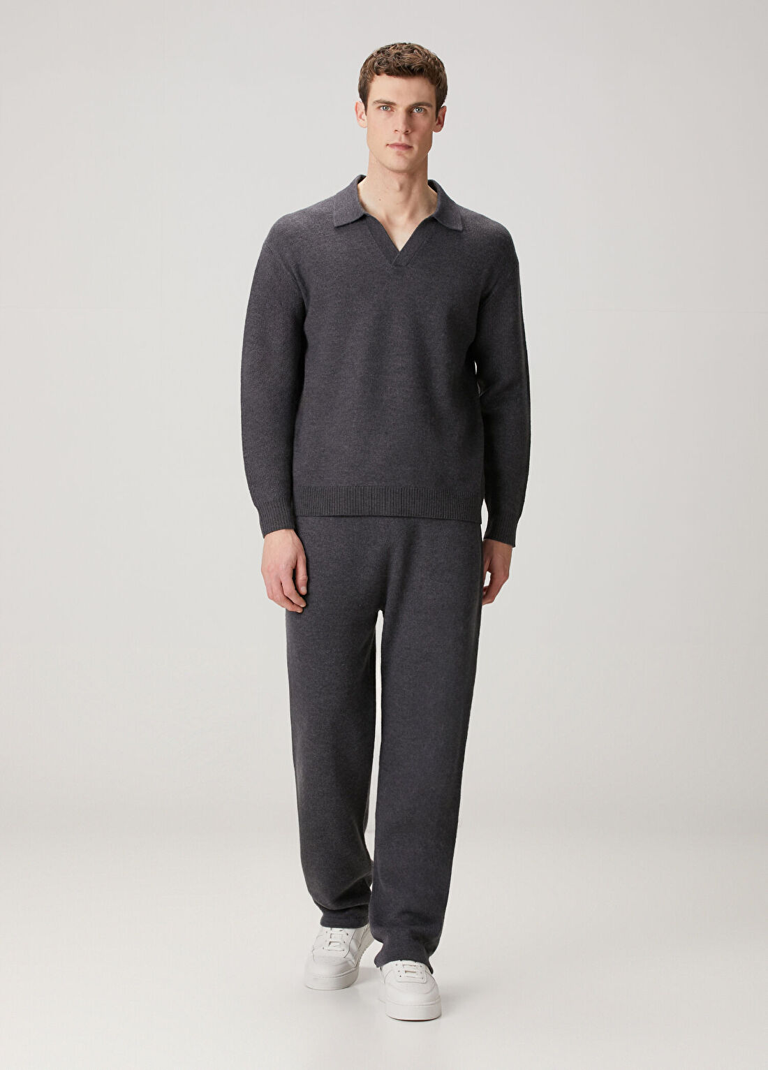 Theory Boiled Koyu Gri Merino Jogger Eşofman Altı
