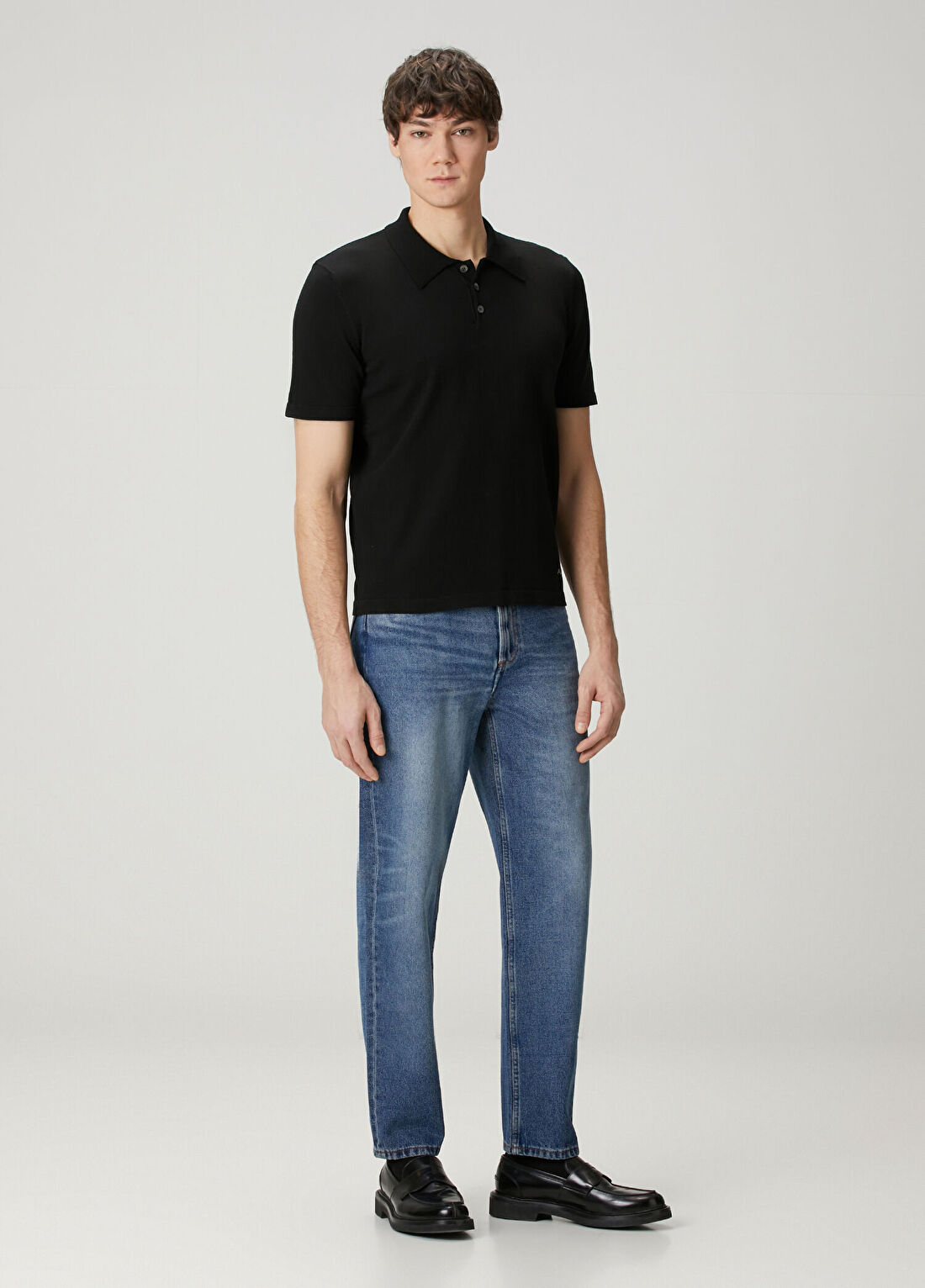 A.P.C. Siyah Polo Yaka T-shirt görsel 2