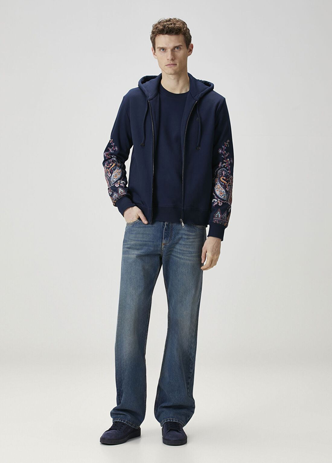 Etro Lacivert Kapüşonlu Sweatshirt görsel 2