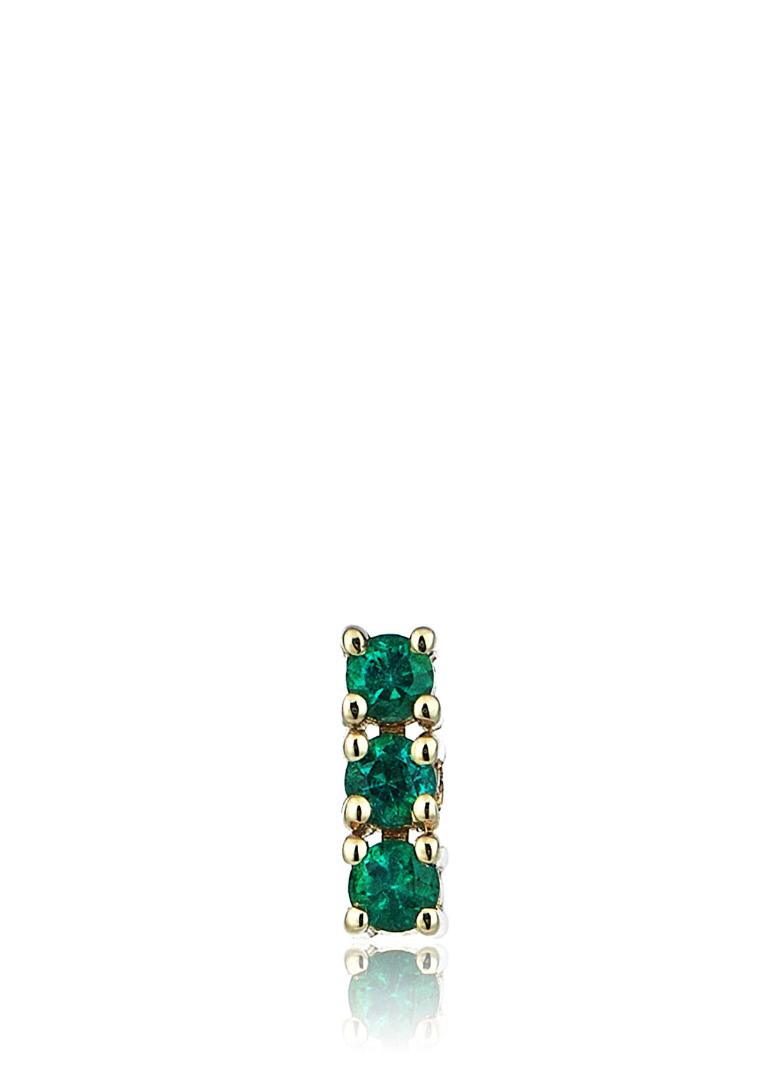 Sim&Roz Zümrüt Bar Stud Kadın Altın Küpe