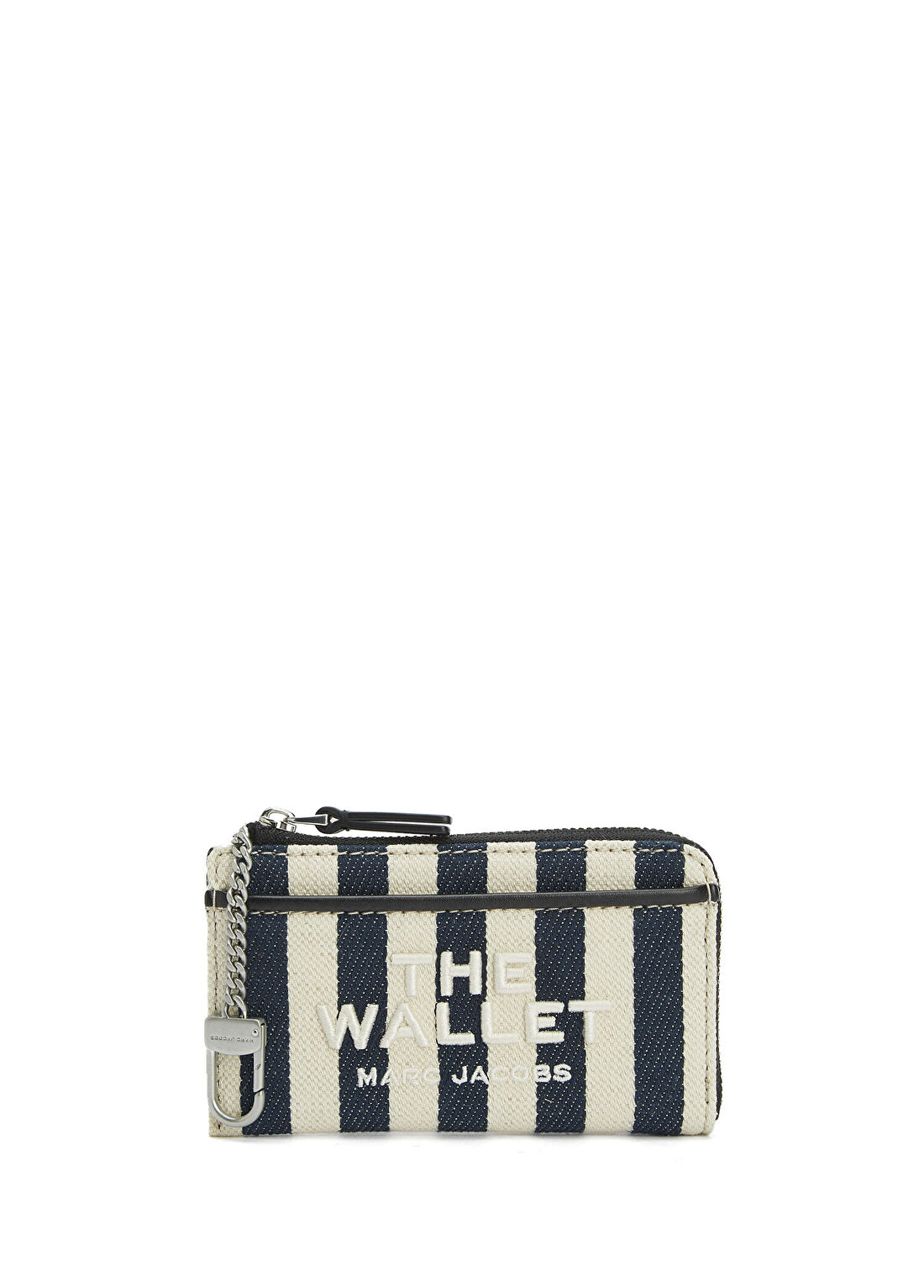 Marc Jacobs The Stripe Lacivert Beyaz Kadın Kanvas Cüzdan