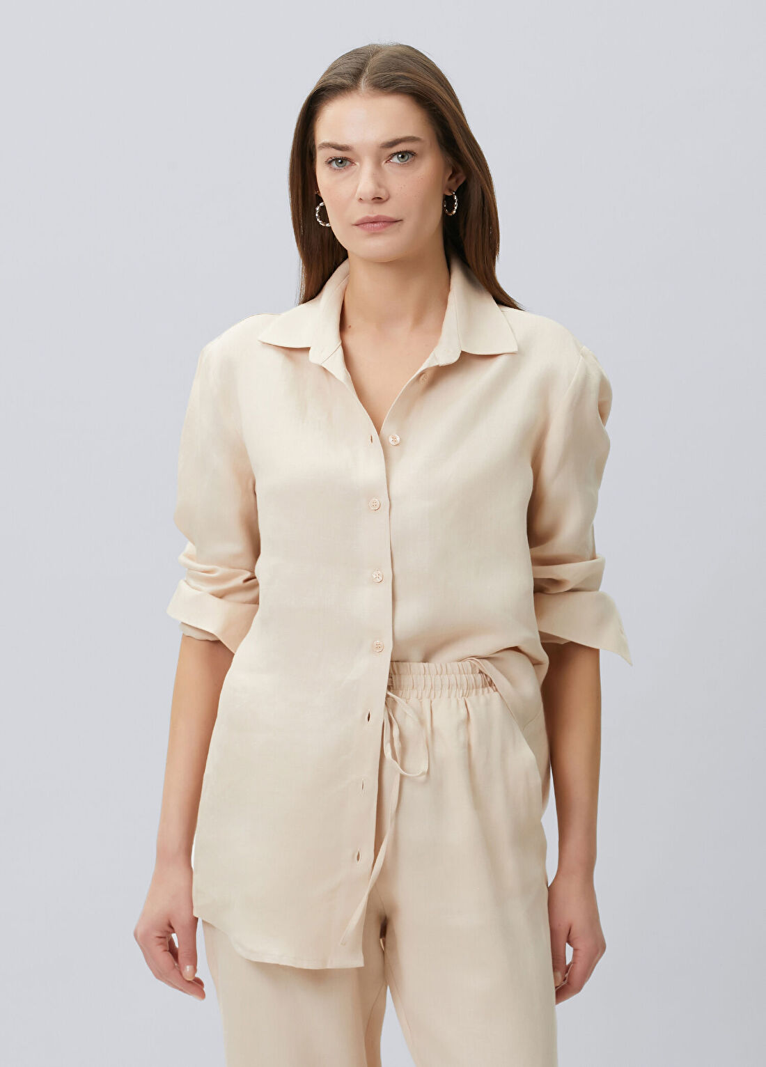 Beymen Collection Taş Keten Gömlek