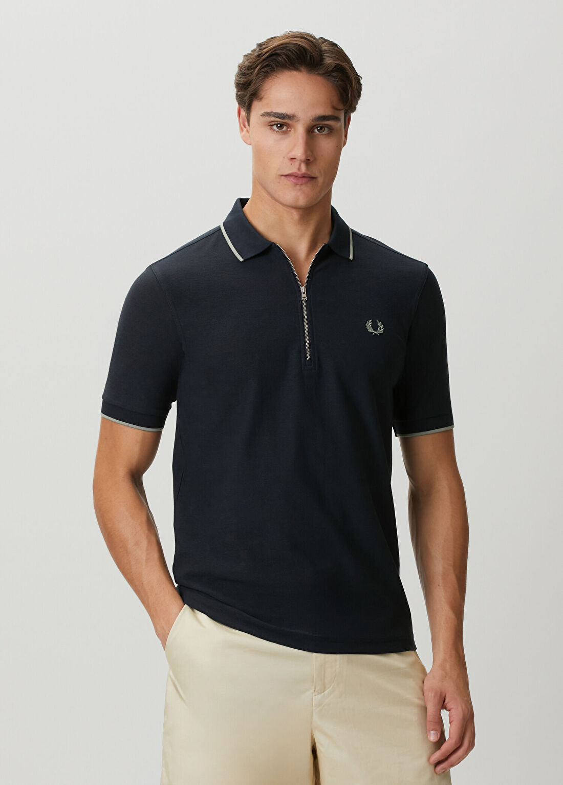 Fred Perry Lacivert Polo Yaka Pike T-shirt