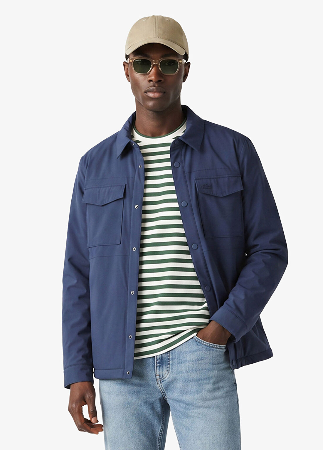 Lacoste Lacivert Regular Fit Uzun Kollu Erkek Gömlek