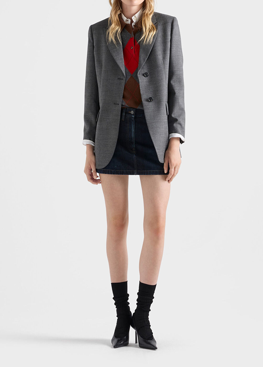 Prada Mavi Denim Kadın Mini Etek görsel 2
