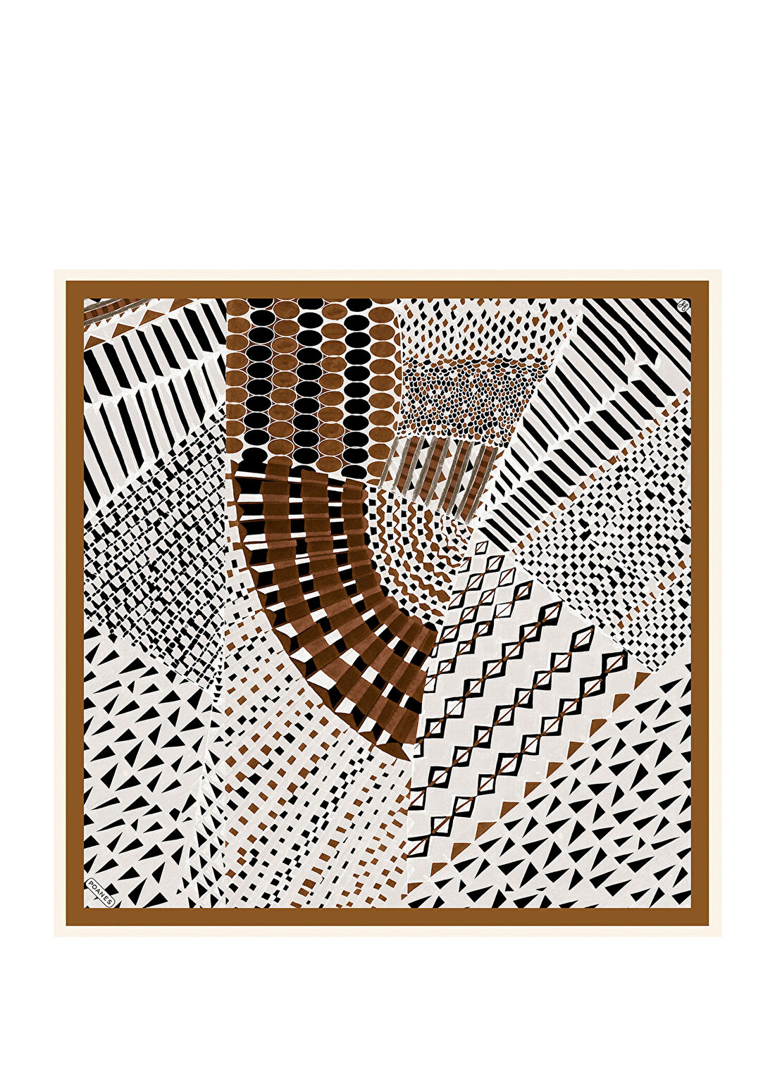 Poanes Geometrik Desenli İpek Kadın Eşarp