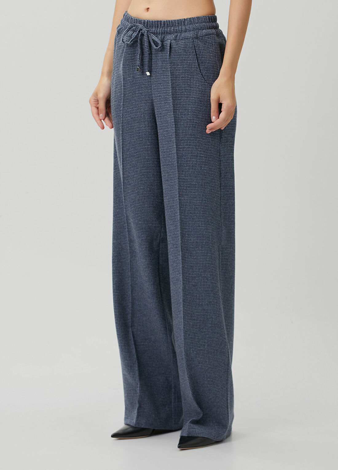 Kiton Mavi Desenli Yün Pantolon görsel 3