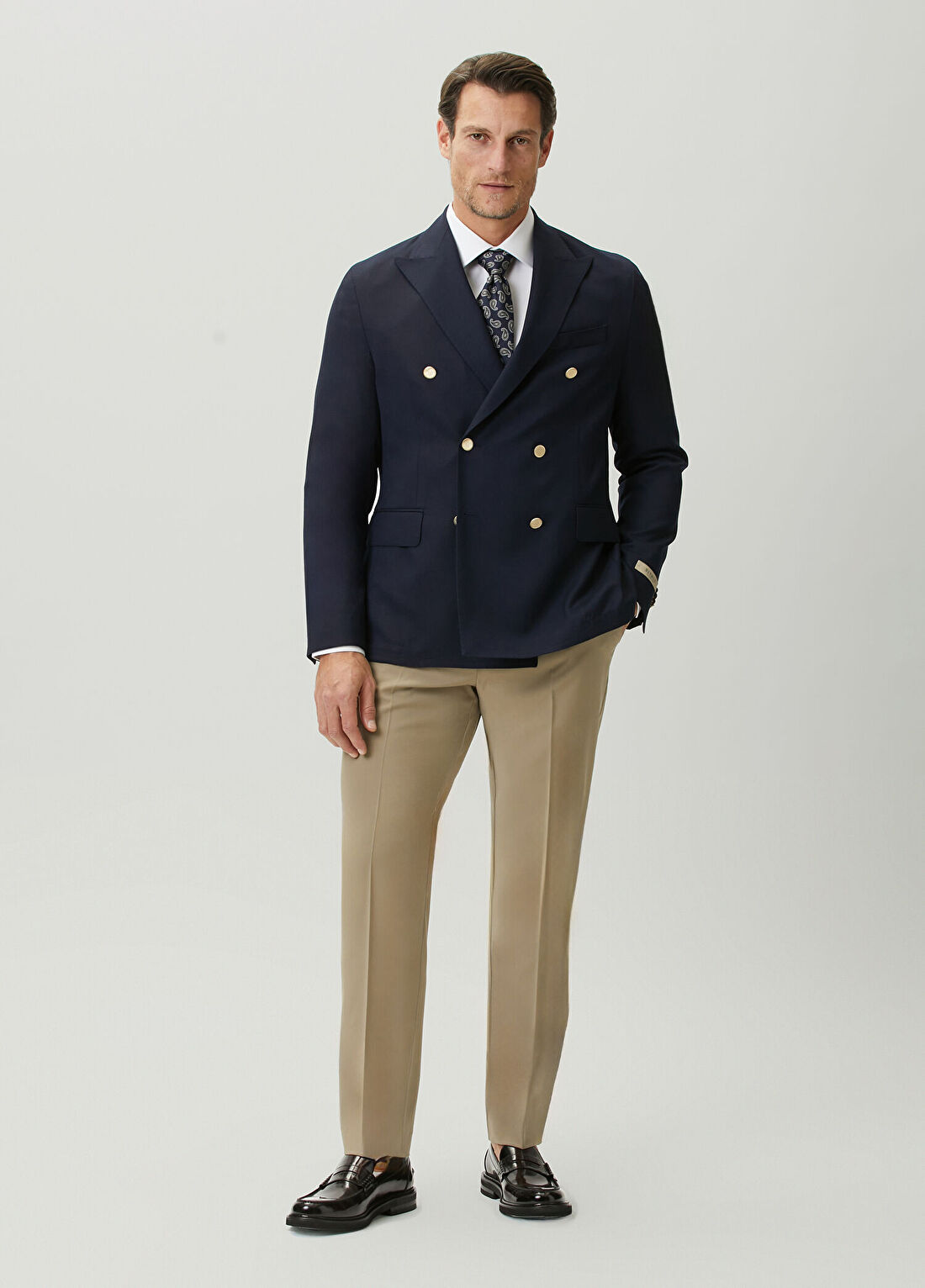 Beymen Collection Drop 7 Lacivert Yün Kruvaze Blazer görsel 3