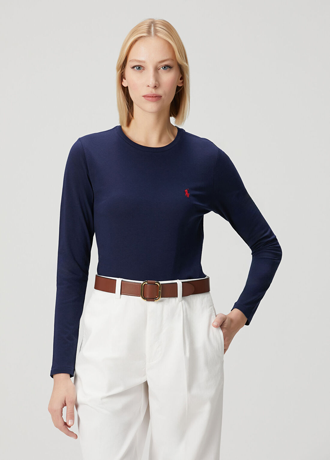 Polo Ralph Lauren Lacivert Logo Detaylı T-shirt