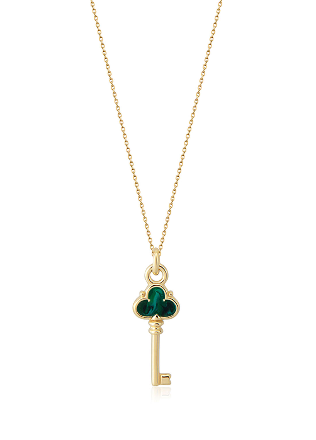Iris + Ivy Malachite Big Key Kadın Altın Kolye