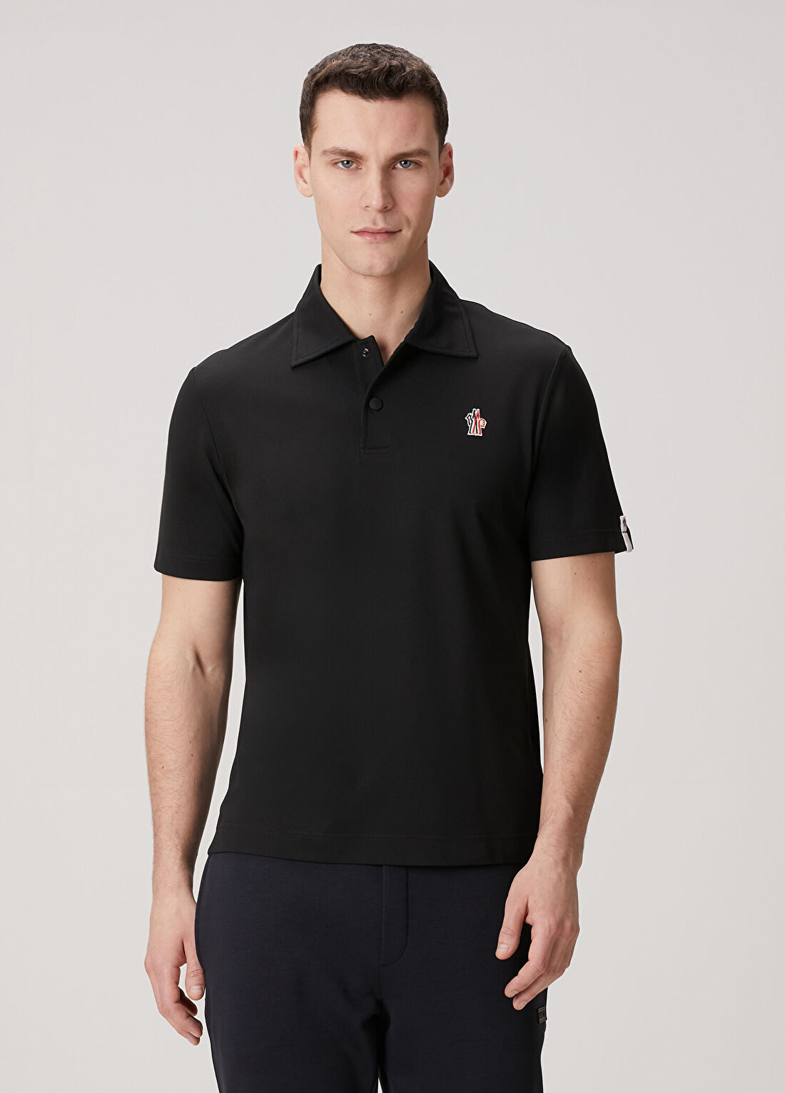 Moncler Grenoble Siyah Polo Yaka T-shirt